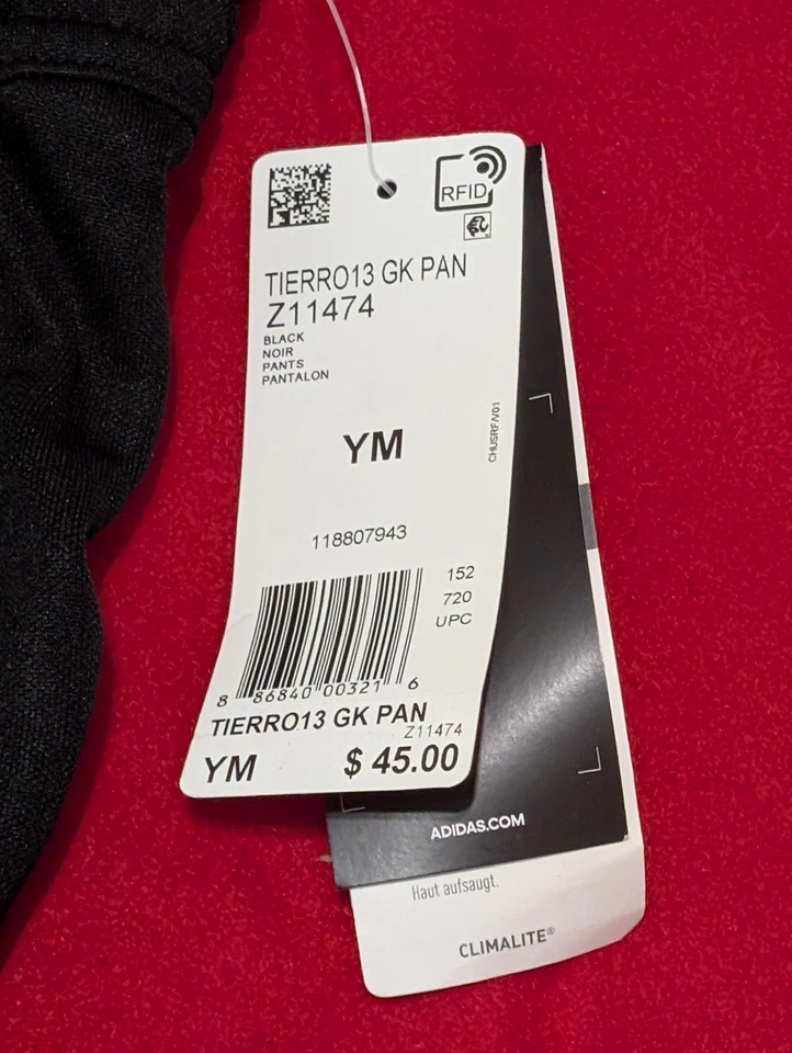 NUEVO Pantalones de Fútbol Acolchados Adidas Juveniles Medianos Portero/Tierro 13 Climalite Foto 3 de 4