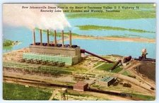 1930-40's JOHNSONVILLE STEAM PLANT KENTUCKY LAKE CAMDEN TENNESSEE POSTCARD