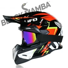 Full Face Motorcycle UFO Helmet Motocross Off Road Street Dirt Bike MX MTV - DOT