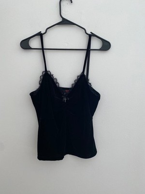 Killstar Black Velvet Cropped Tank Top sz Medium