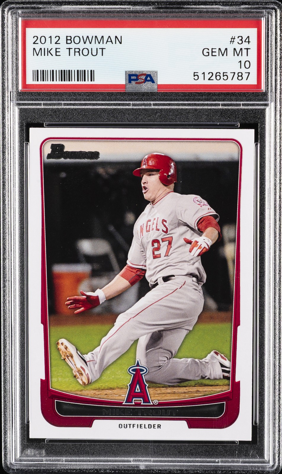 2012 BOWMAN #34 MIKE TROUT PSA 10