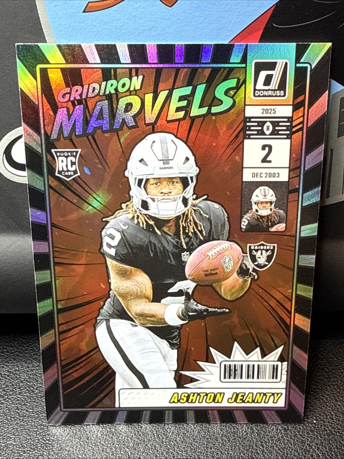 2025 Donruss Football Ashton Jeanty Gridiron Marvels SSP Case Hit RC #GM-AJY