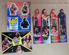 Lot Of 3 WWF Coliseum Video Promo Items Wrestling Bookmark Stickers Postcard WWE