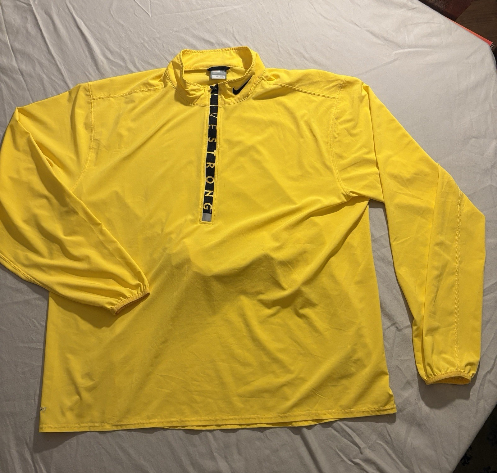 SACAI X NIKE Giacca Pullover Vintage anni 00 Livestrong Nike Giallo Ciclismo Bici Imballabile Taglia XL