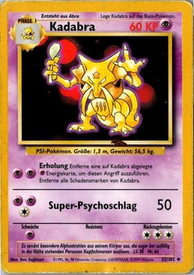 Pokemon Kadabra 32/102 Base Set Deutsch