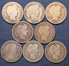 LOT of EIGHT BARBER DIMES -- Good & better -- 1/2 MM, all diff, inc '09-D '08-O