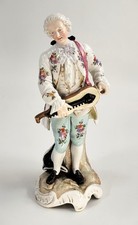 Samson Paris Porzellan Figur, galant mit Drehleier, um 1880