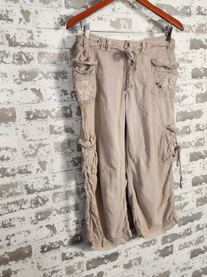 Pantalones cargo cortos DA-NANG excedentes talla 32 beige utilitarios años 90 Y2K Foto 4 de 4