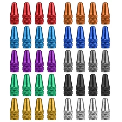 40 Pcs Presta Valve Stem Caps, 10 Colors Aluminum Dust Covers for Bicycle Tires