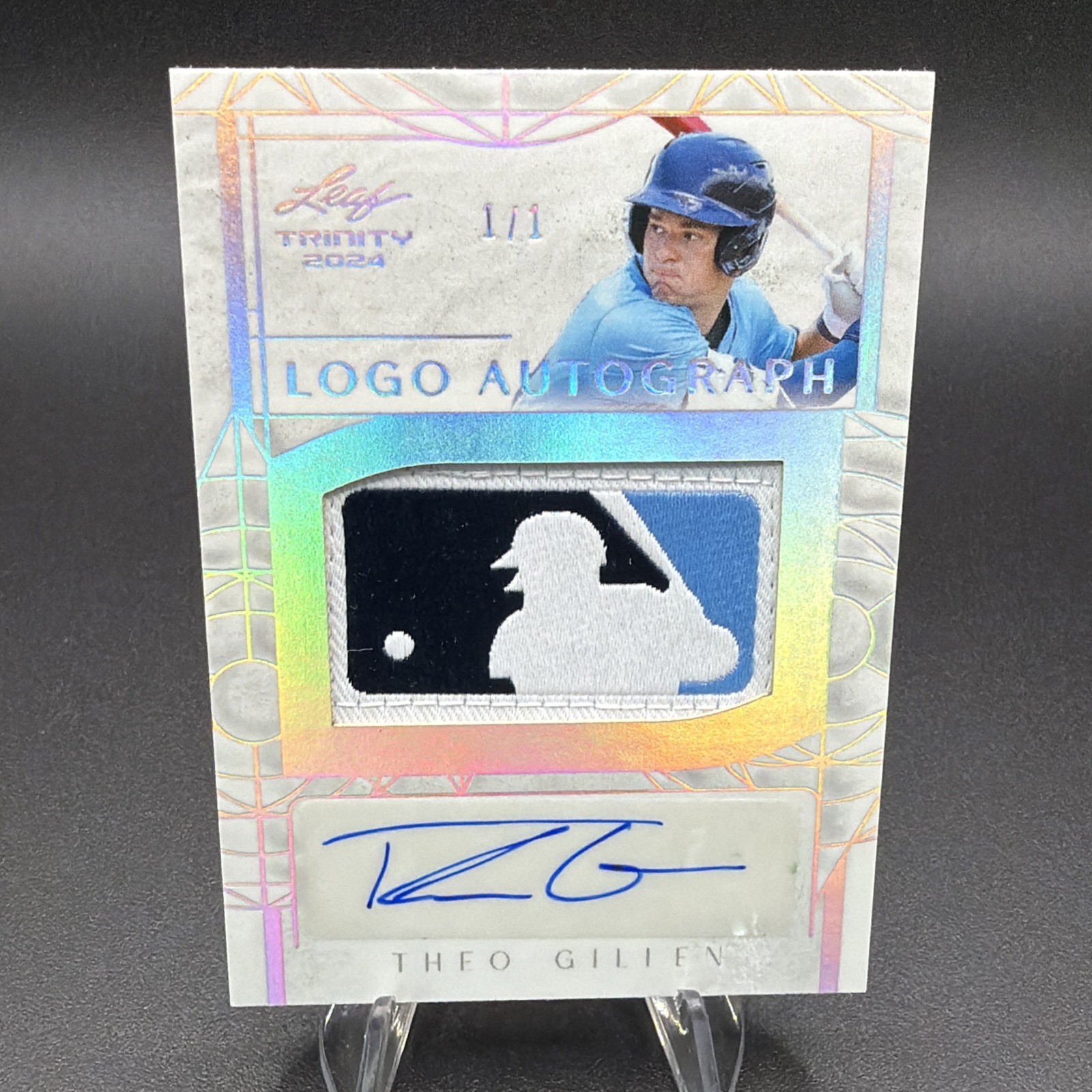 2024 Leaf Trinity Theo Gillen Logoman Patch Auto 1/1 Autograph One Of One