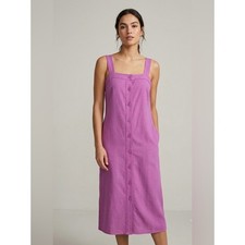 Everlane The Japanese GoWeave Picnic Dress Magenta Purple Button Front Midi 4