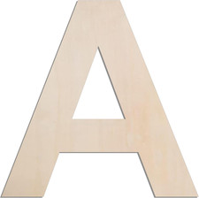 12 Inch Large Wooden Letter A, 1/4 in Thick Big Wood Letter for Crafts and Wall