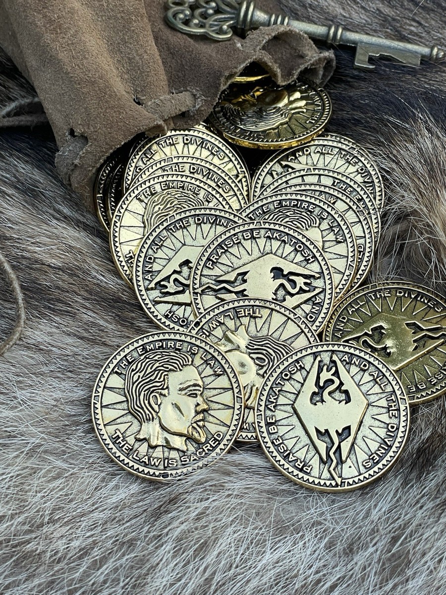 SKYRIM - Elder Scrolls V Replica Golden SEPTIM Akatosh Dragon Coin w/ Case  | eBay