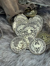 SKYRIM - Elder Scrolls V Replica Golden SEPTIM Akatosh Dragon Coin w/ Case