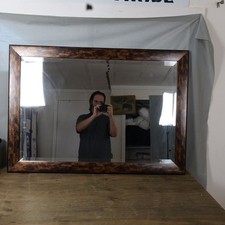 Large Rectangular Wall Mirror Brown Copper Mo...