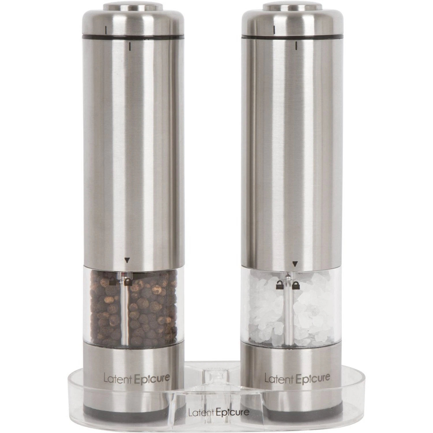 Electric Salt and Pepper Grinder Set - Battery Operated, Stainless Steel Shak...