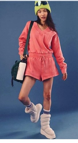 Free People | FP Movement Intercept Romper Hibiscus Tulip Pink Large NWT* BB1099