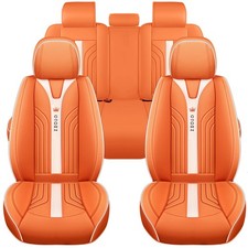 5 Seats Car Seat Covers Full Set Pu Leather Front Rear Protectors Universal