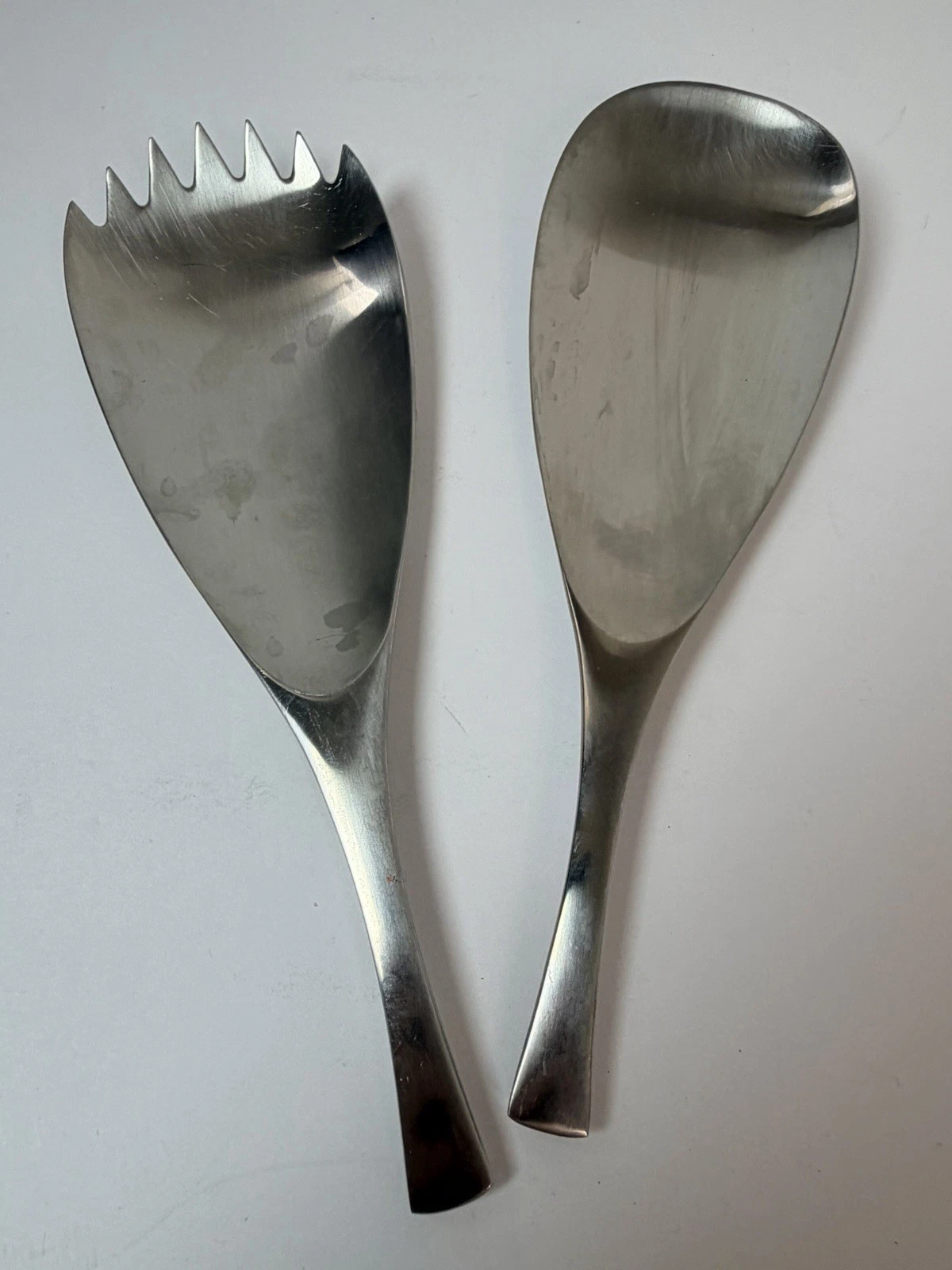 Solid Serving Fork Spoon Dansk Designs ODIN Satin Stainless 8 7/8 Korea