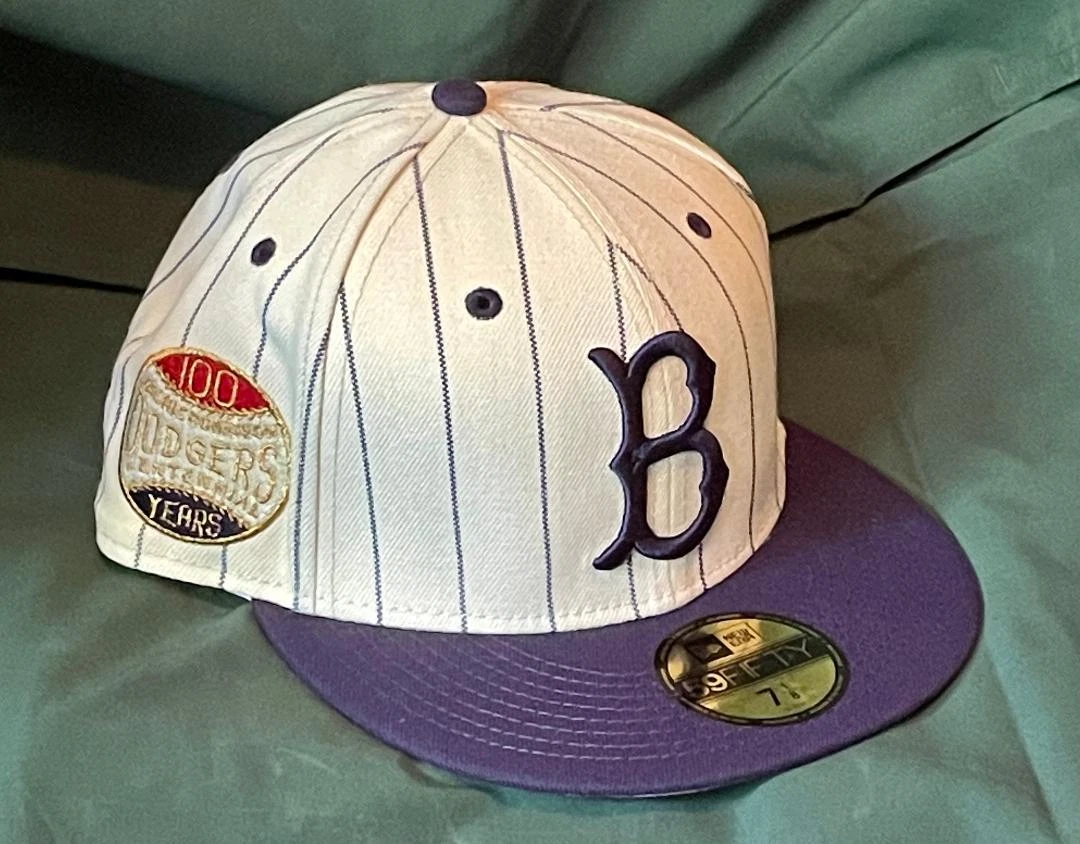 BROOKLYN DODGERS NEW ERA 59FIFTY JACKIE ROBINSON PATCH PINSTRIPE