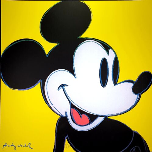 Andy Warhol, Mickey Mouse (jaune), plaque signée lithographie - Photo 1/6