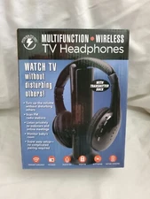 POWER TO GO WIRELESS TV HEADPHONES WITH TRANSMITTER DOCK
