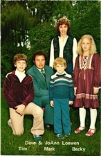 Michigan Dave & JoAnn Loewen Tim Mark Becky Missionaries Vintage Postcard