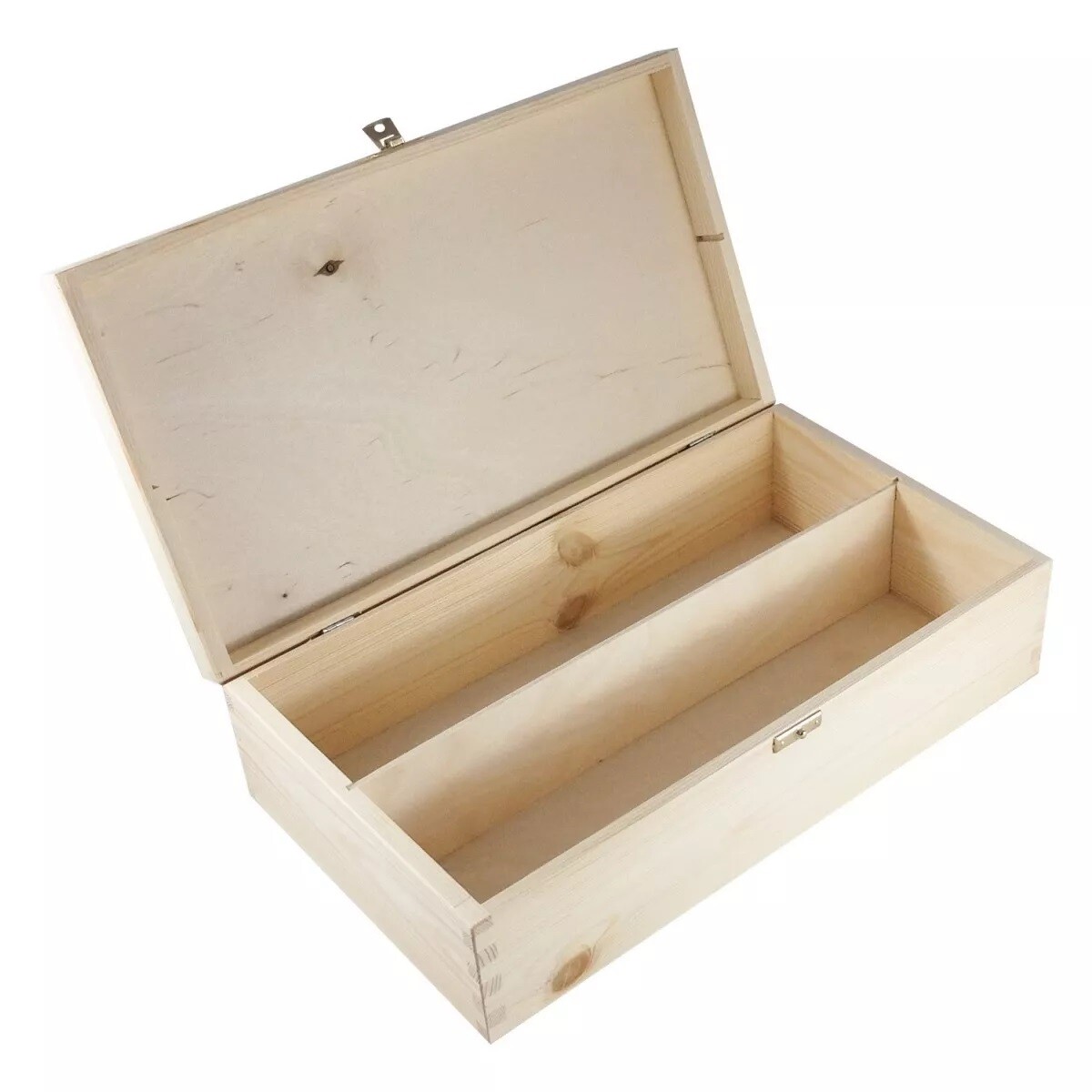 Caisse de bouteilles de vin en bois double en pin massif finition brute premium
