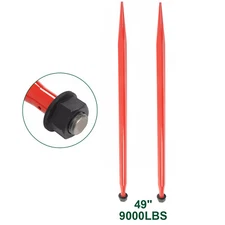 2Pcs Hay Bale Spear 49" 4500 lbs Quick Attach Spike Fork for Tractors Loaders