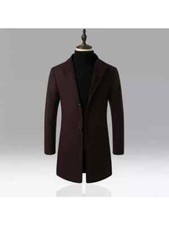 Cappotto Corto Giacca Elegante Moda Uomo Slim Rosso Borgogna Bottoni 62820