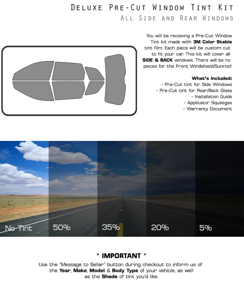 Película de vidrio tinte ventana precortada estable color 3M para Audi A3 2006-2013 vagón Foto 3 de 4