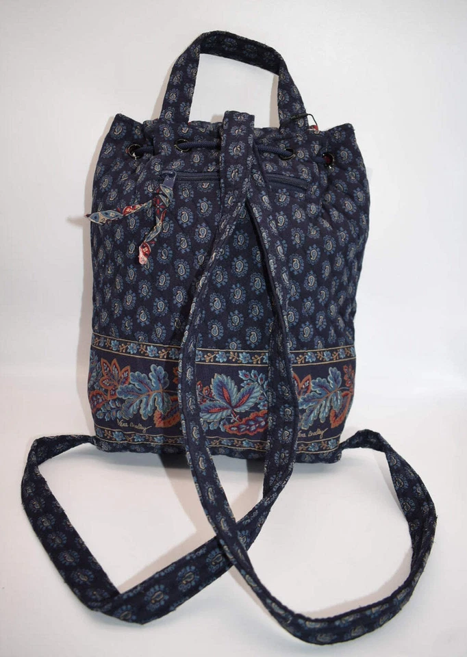 Vintage Vera Bradley Mimi Backpack in "Classic Navy -1998" Pattern - Image 3 of 4
