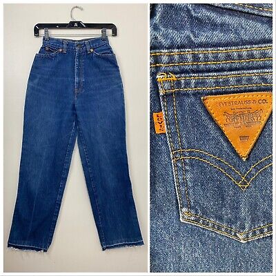 Vintage 1970s Levi's Blue Jeans Orange Tab XXS High Waisted Vintage 1970s Levi's Blue Jeans Orange Tab XXS High Waisted