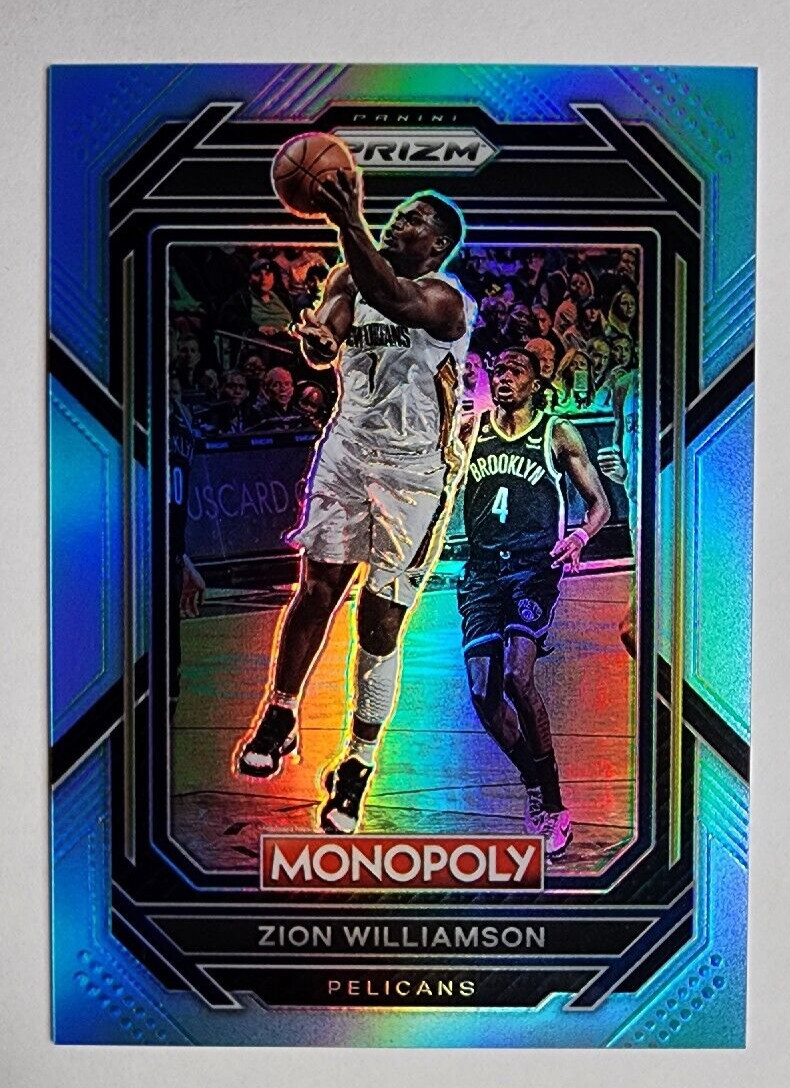 2022-23 Panini Monopoly Prizm ZION WILLIAMSON Light Blue Prizm /199 #55 Pelicans