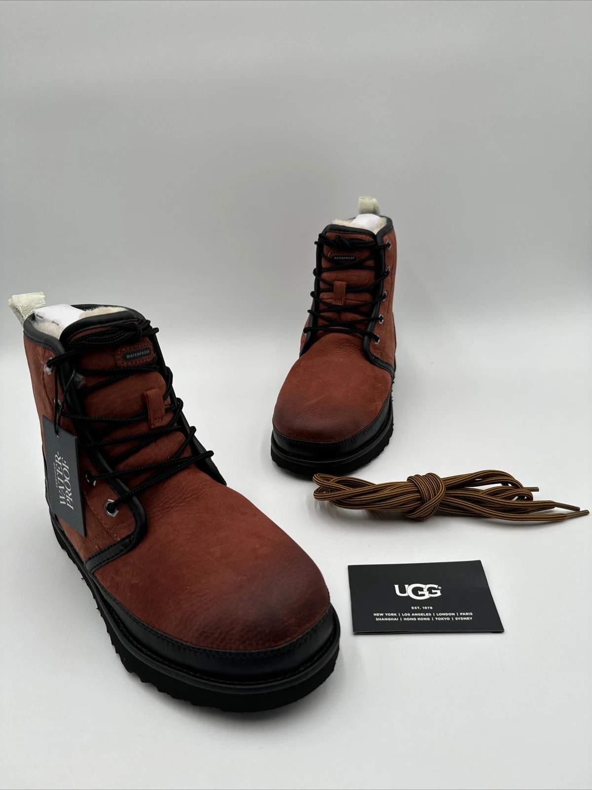 UGG HARKLEY WATERPROOF RED OXIDE LEATHER MEN'S HIKING BOOTS SIZE US 5/ UK 4
