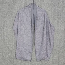 Cejon Scarf Womens Gray Floral Embroidered Textured Long Shawl Wrap 68x17