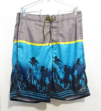 Joe Boxer Surf Swim Shorts/Trunks Sz Med, Lined, Palm Trees 1015a