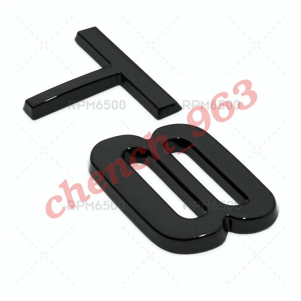 Tapa del maletero trasero para Volvo T8 letra logotipo placa de identificación emblema deportivo negro brillante Foto 3 de 4
