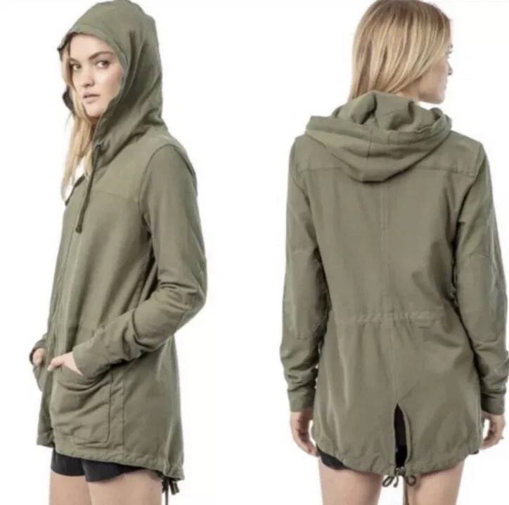 Olive green hooded anorak jacket sale