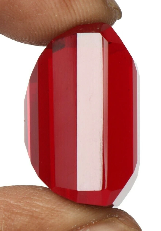 AAA+ 87.30 Ct. Mozambique Red Ruby Emerald Cut Facet Loose Gemstone @Women Gift - Image 3 of 4