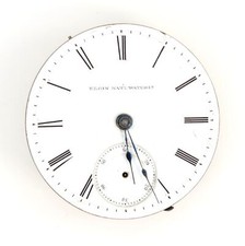 Elgin 18 Size Pocket Watch Movement - w/ Dial - NE43