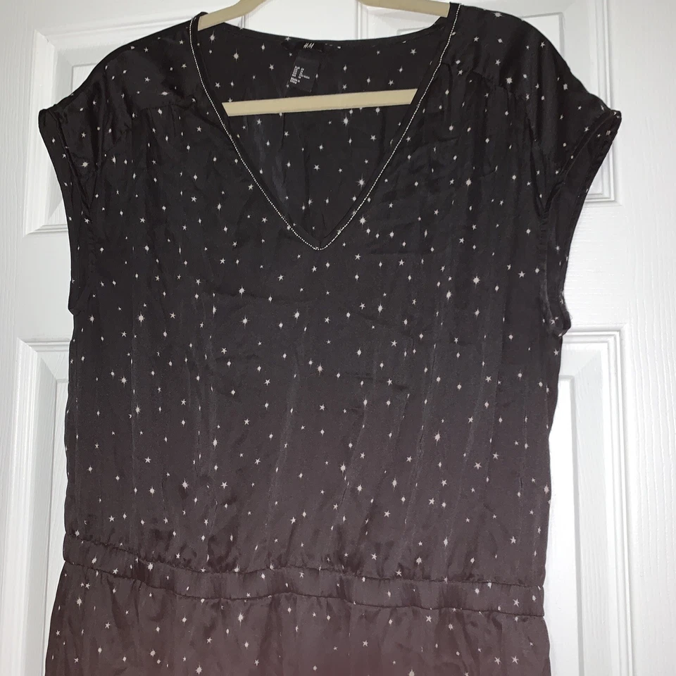 H&M black size 14 polyester short sleeve night gown - Image 2 of 4