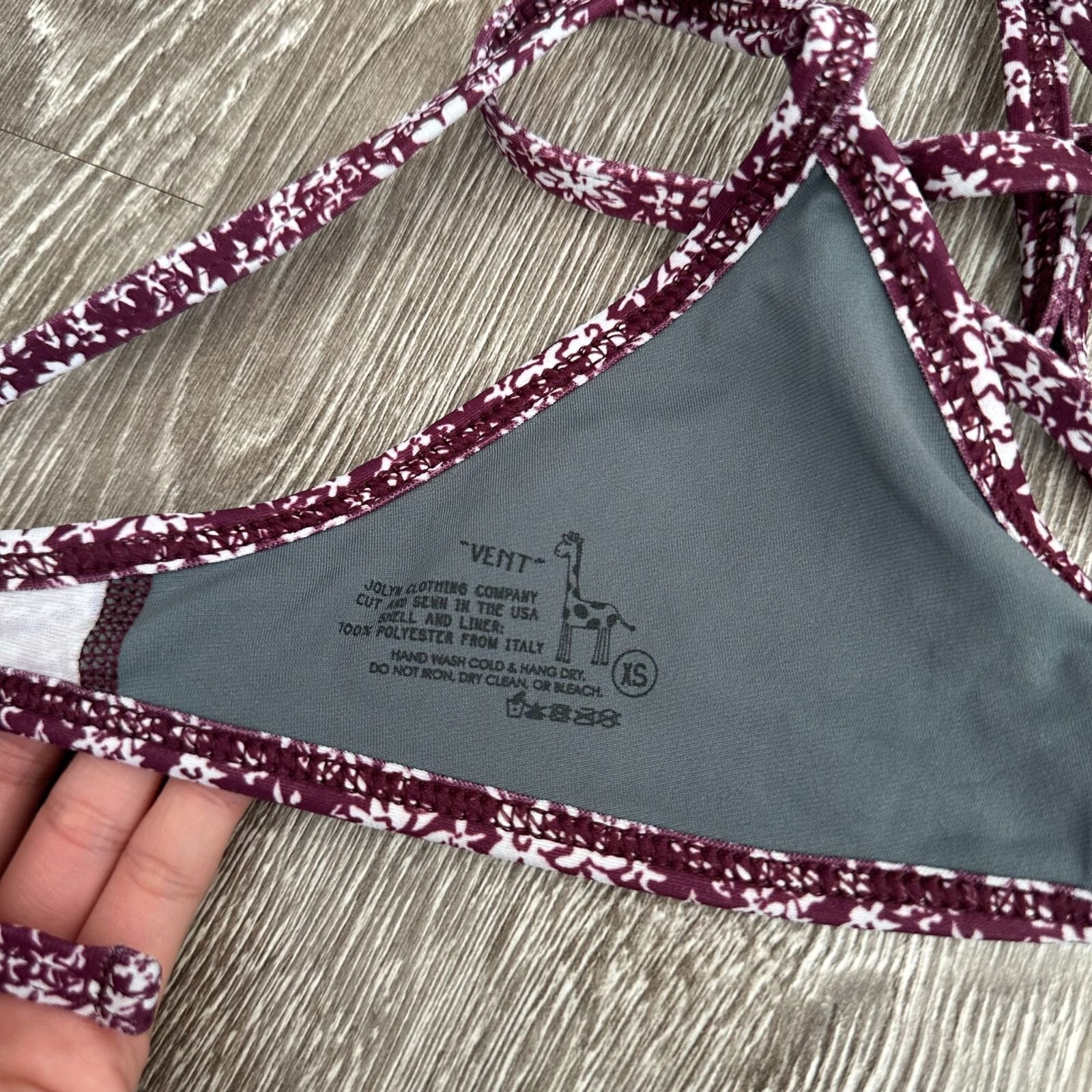 Joyln Purple Floral Vent Top Tie Strappy Back Summer Vacation Swim Travel XS image 6