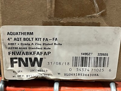 FNW  4 inch Zinc Plated Carbon Steel Bolt Manufacturer Part #149527 (Z8)