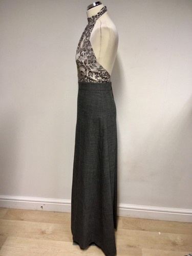 BNWT DESIGNER PAUL & JOE SILK & WOOL HALTER NECK LONG DRESS SIZE 38 UK 10 - 第 3/5 張圖片