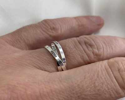 925 Sterlingsilber russisch rollender Glaube Liebe Hoffnung Ring Hochzeit Versprechen Ring