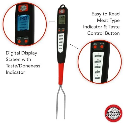Digital Meat Thermometer Fork for Grilling and Barbecue Fast Instant Read