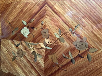 Paire De Chevets Bois De Rose Louis XV Marqueterie Fleurs