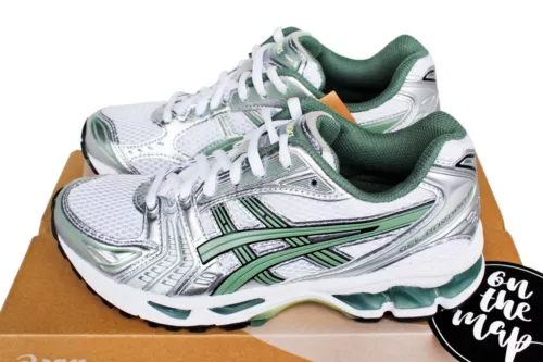 ASICS Gel-Kayano 14 White Silver Green Metallic UK 3.5 US 4.5 1201A019-107 New