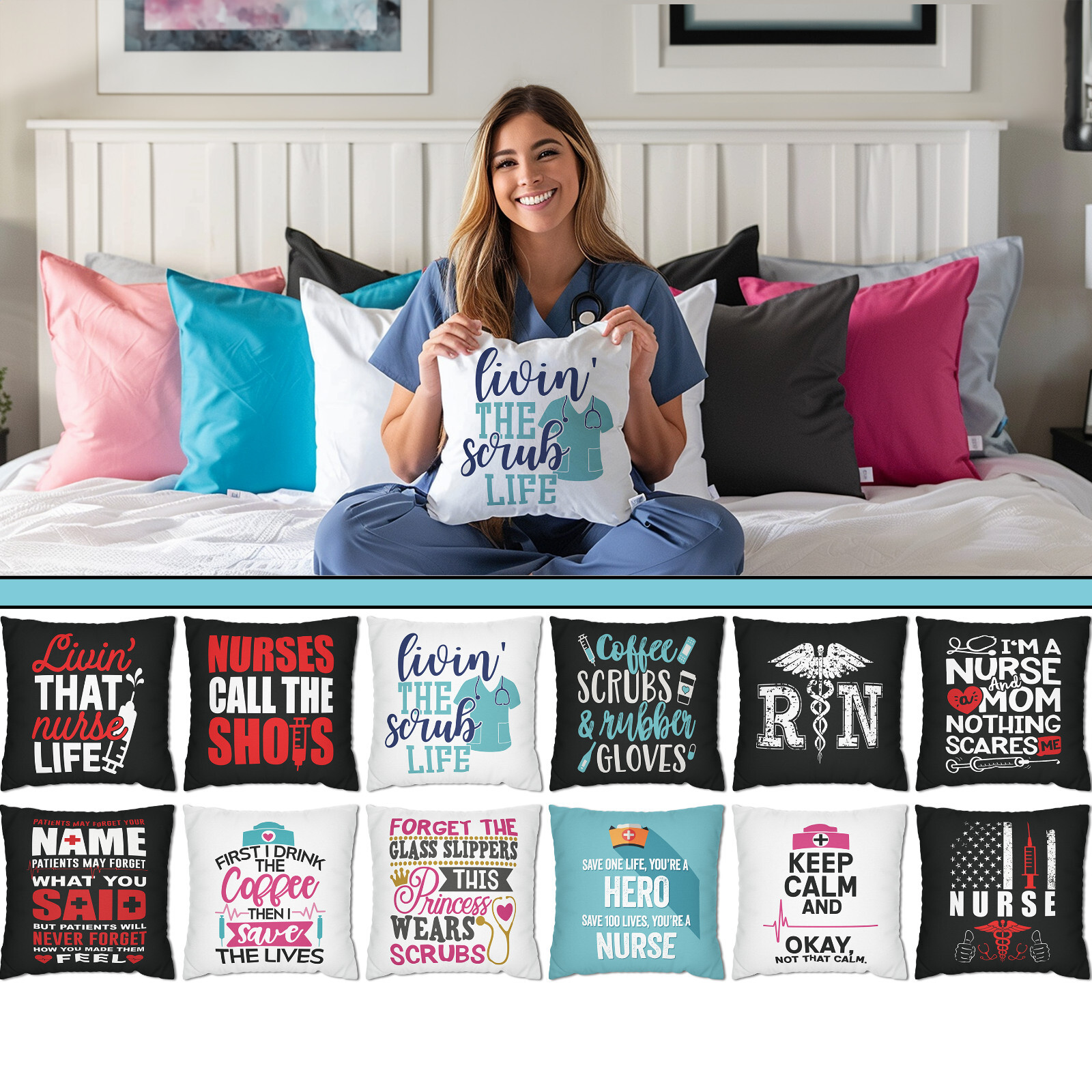 Nurse Pillow or Pillow Case #2 - RN LPN NP Nursing Student Healthcare Gift-image